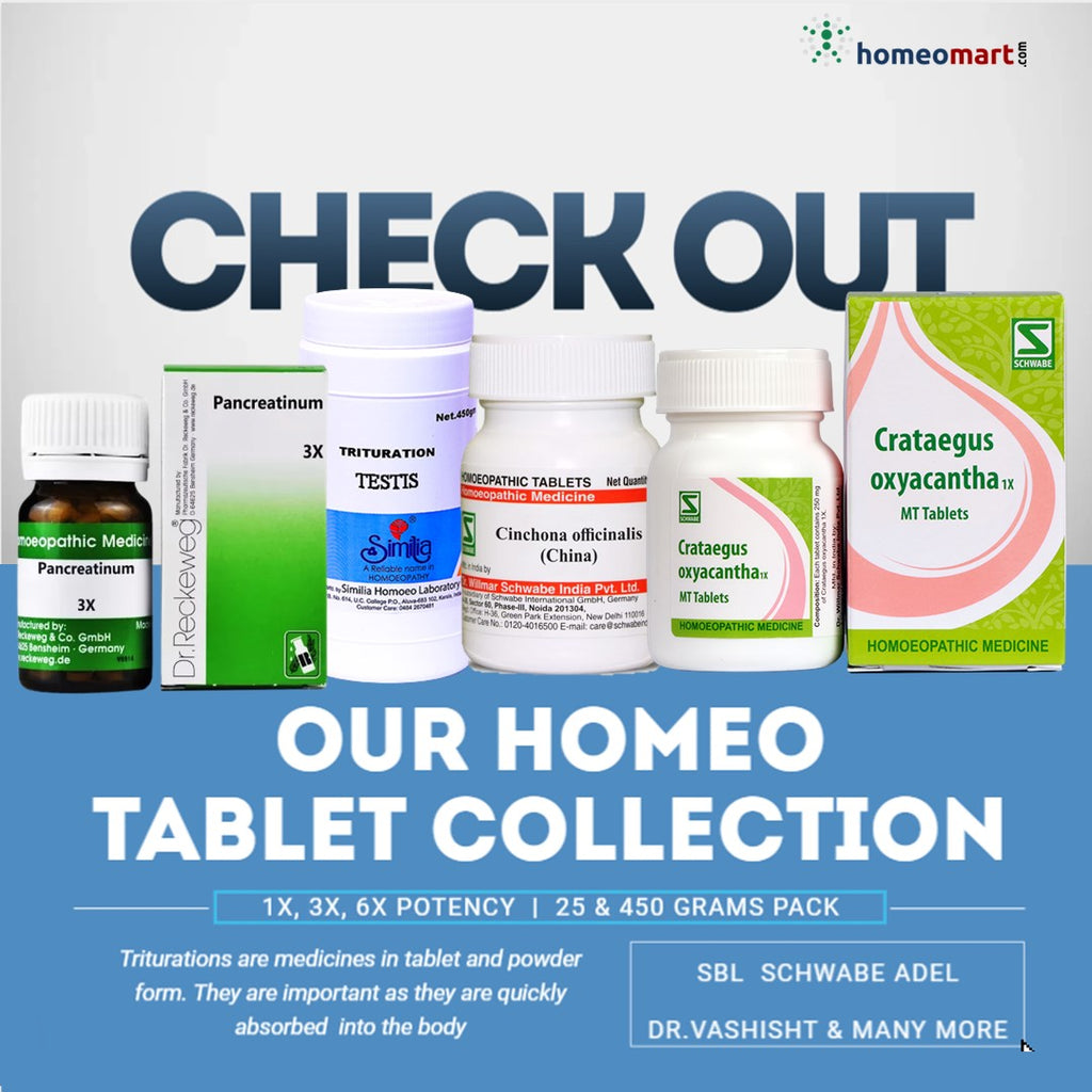 Homeopathy Trituration tablets in 3x 6x potency 25gms 450gms