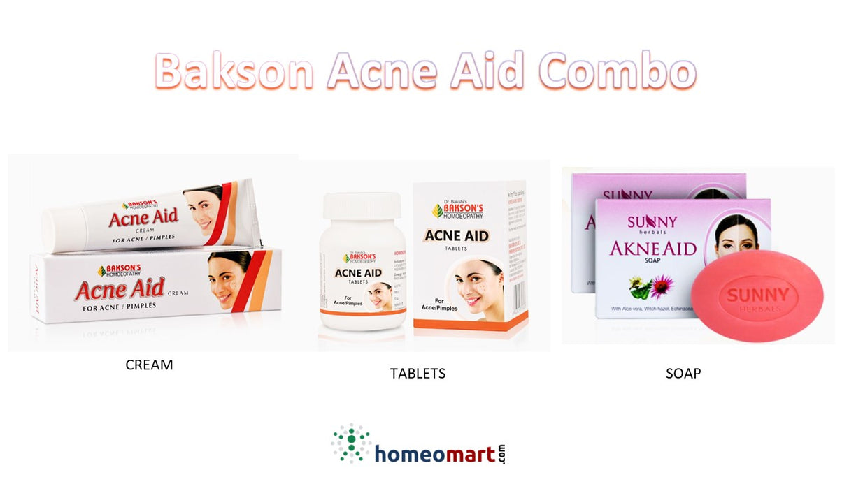 Bakson Acne aid combo with cream tablets and soap