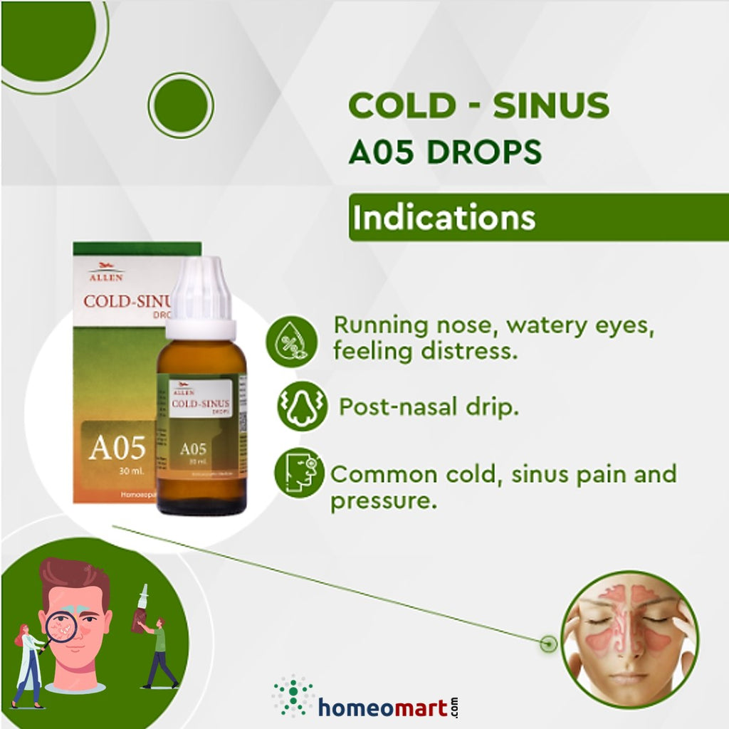 Allen A05 Drops, Cold, Sinus, Running Nose, Common Cold
