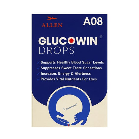 Box of Glucowin Drops with Allen branding on a white background