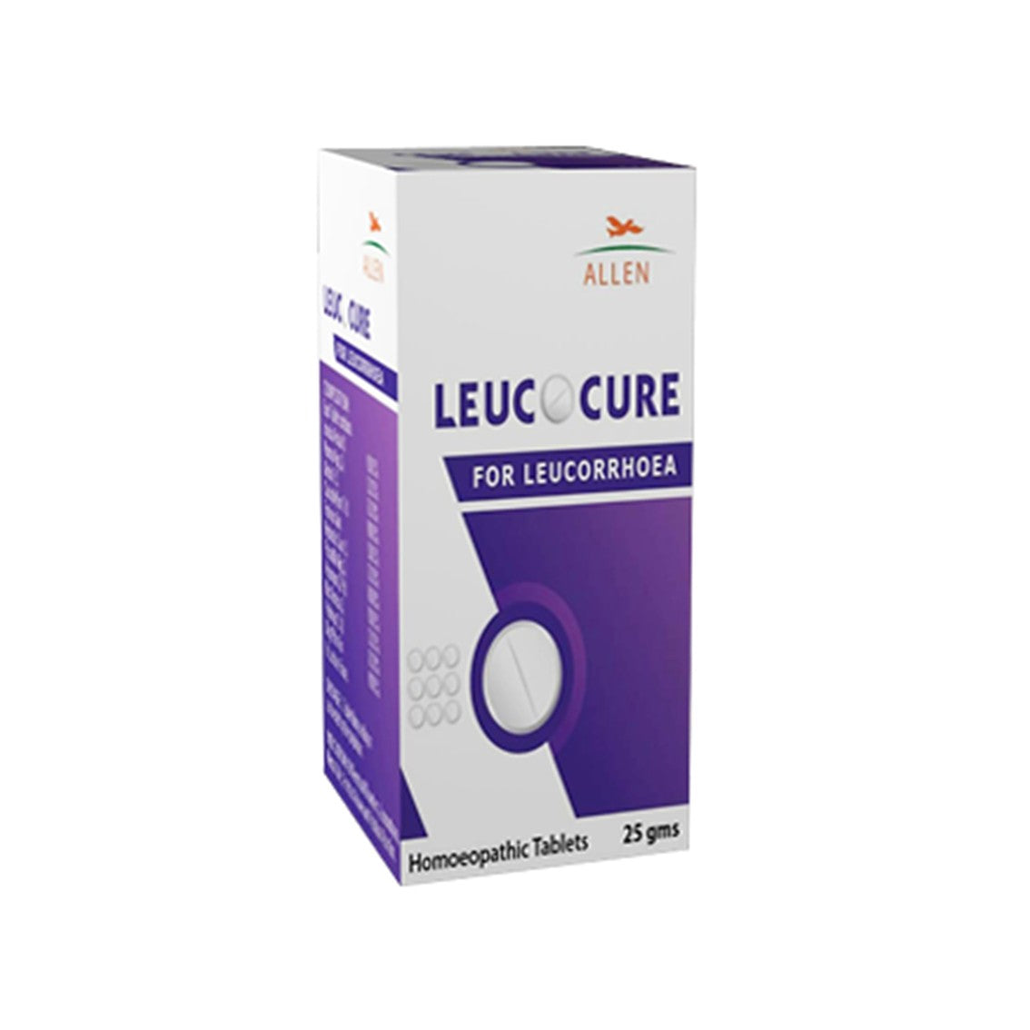 Allen Leucocure Tablets 25g for leucorrhoea, itching, menstrual colic & uterine weakness. Natural homeopathic remedy with no side effects.