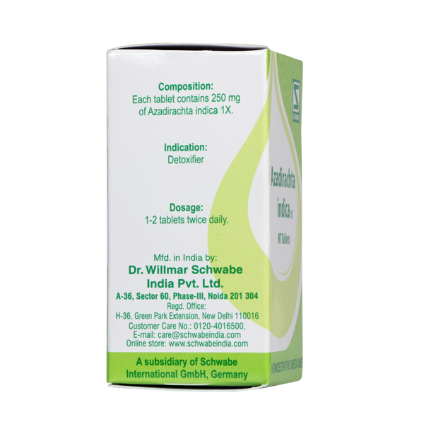 Schwabe Azadirachta 1X homeopathy Tablet, Skin detoxifier for eczema, boils, scabies, ulcers