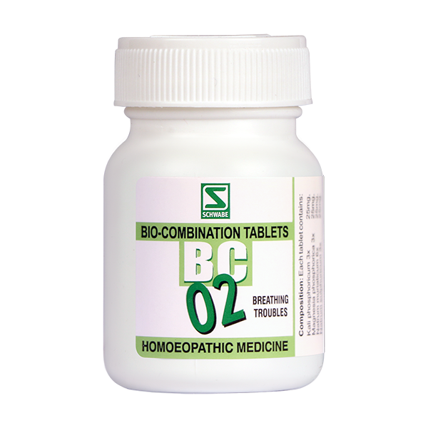 Schwabe Biocombination BC2 Tablets for Asthma, tickling Cough breathing trouble