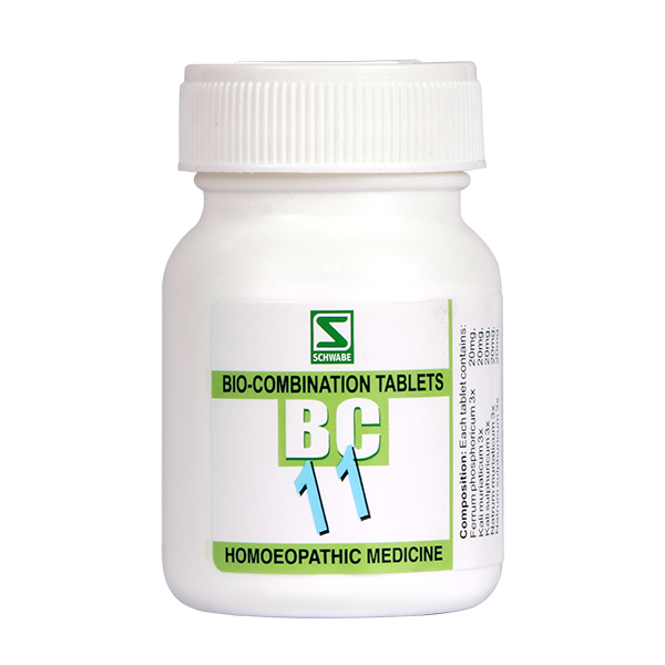 Schwabe Biocombination 11 (BC11) tablets for Fever, natural anti-pyretic