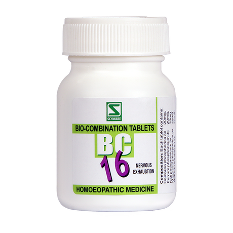 Schwabe Biocombination BC16  Tablets for Nervous Exhaustion, Fatigue 20 Gms Pack