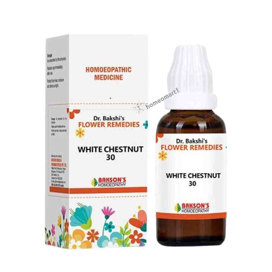 Quiet unwanted thoughts, reduce worry, and restore calm with Bach Flower White Chestnut. Supports focus & restful sleep.