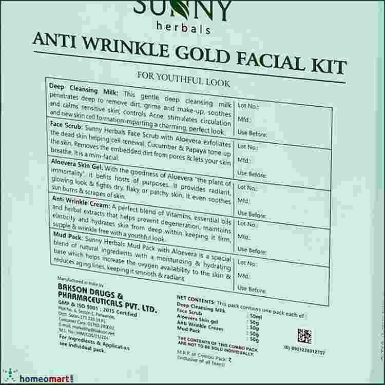 Bakson Sunny Anti Wrinkle Facial Kit for a firm, hydrated & youthful glow