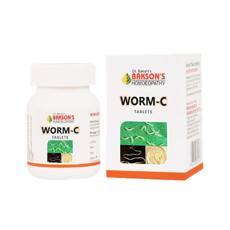 Bakson Worm C Tablets for deworming, itching of anus & nose. Homeopathic medicine