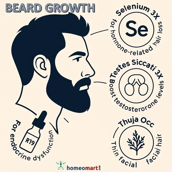 best Beard growth supplements in homeopathy, natural and safe