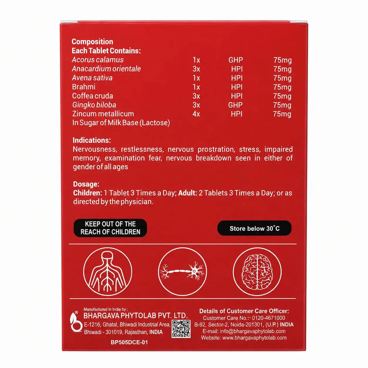 Neuro fit medication packaging with detailed information on ingredients, usage, and storage instructions.