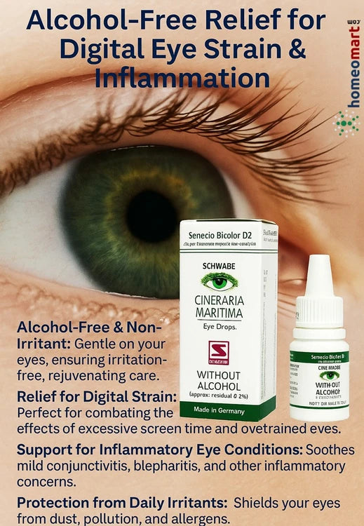 Alcohol free eye drops for gentle and nourishing eye care from Schwabe CMS D2 eye drops