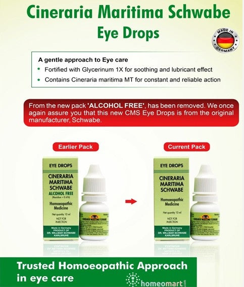 packing change details on schwabe cineraria maritima eye drops