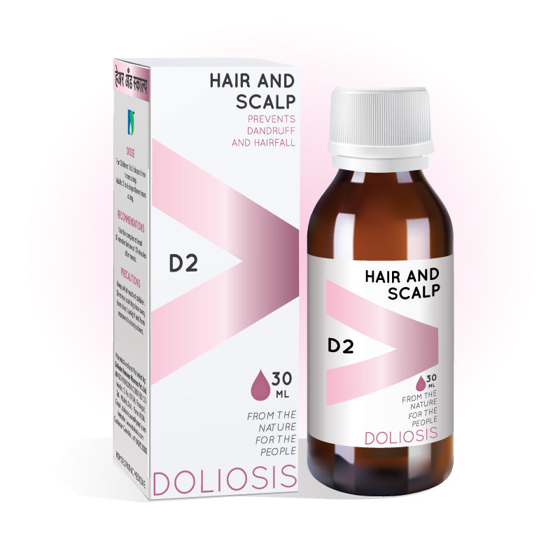D2 Hair & Scalp homeopathy drops Prevents dandruff and hair fall.