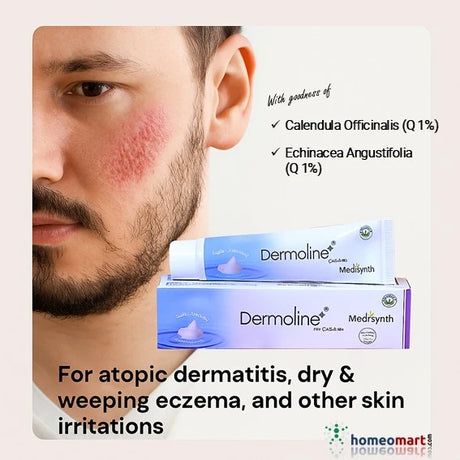 dermoline skin cream provides instant relief from itching, irritation, and redness while promoting the healing of cracked, dry, and damaged skin