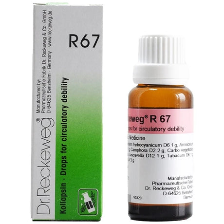 Dr. Reckeweg R67 bottle and packaging on a white background