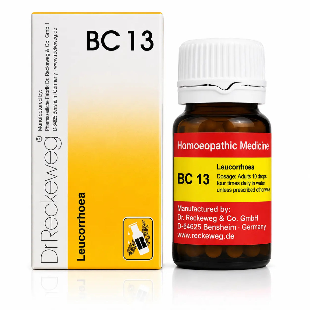 German Biochemic Combination Tablets BC 13 is a specialized homeopathic formulation designed to effectively manage leucorrhea and its associated symptoms. This remedy targets abnormal vaginal discharge, often resembling the white of an egg—acrid, watery, and irritating in nature.