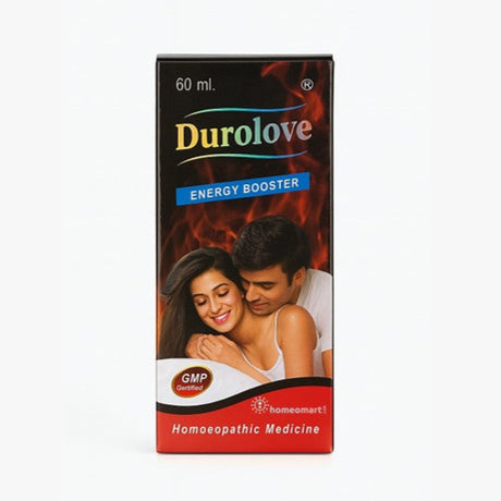 Durolove Energy Booster packaging with a couple on a white background