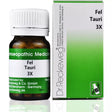 Bottle and box of Dr. Reckeweg Fel Tauri 3X homeopathic medicine on a white background