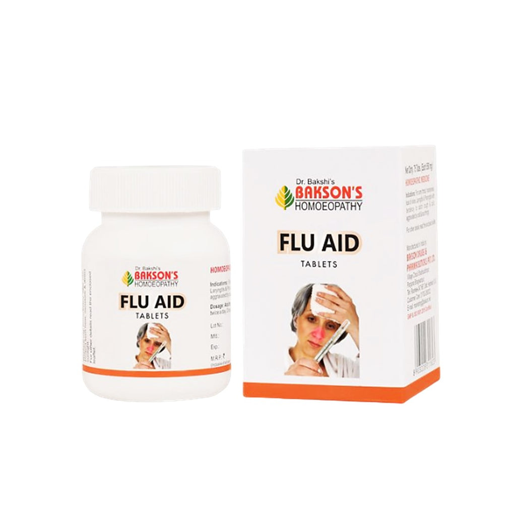Bakson Flu Aid Tablet for flu, sneezing, runny nose, chilliness, headache