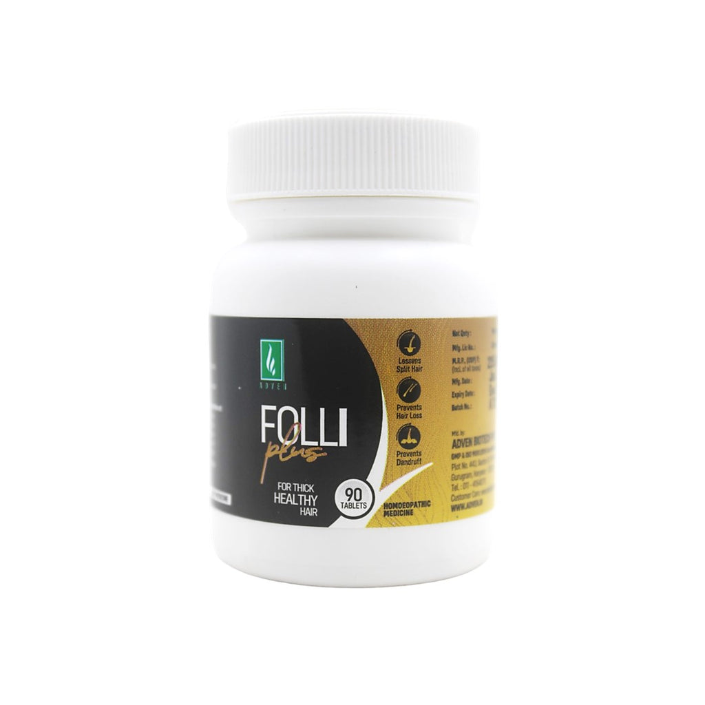 Adven Folli Plus Hair Health Tablets - Homeopathic Remedy for Hair and Scalp