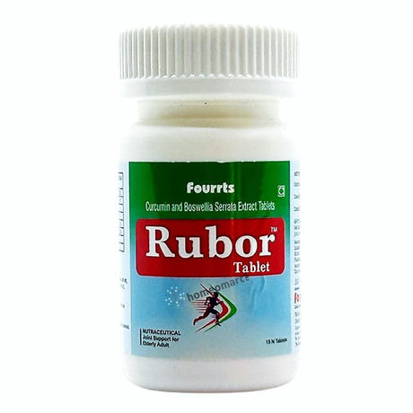 Fourrts Rubor Tablet, a homeopathic joint supplement enriched with Curcumin and Boswellia Serrata. Fight osteoarthritis, reduce inflammation, and improve joint mobility with this natural, effective solution