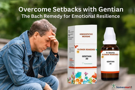 Bounce back from emotional setbacks with Bach Flower Gentian. A natural remedy to lift discouragement, restore confidence, and keep you moving forward.