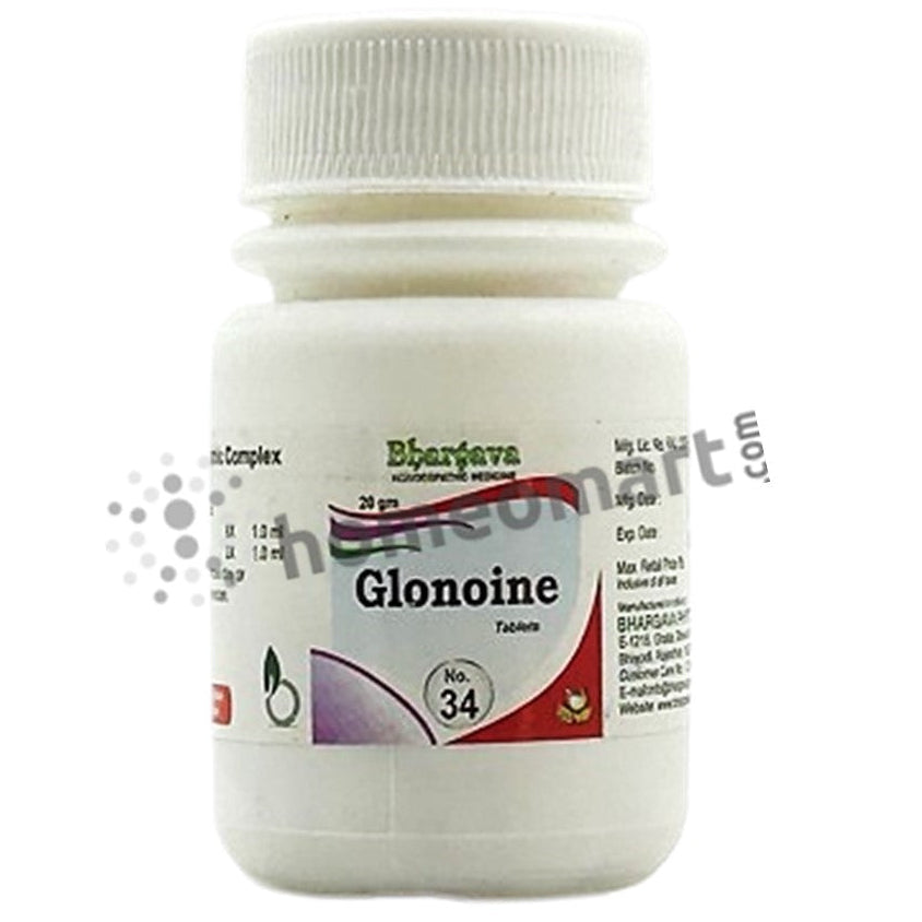 Bhargava Glonoine tablets, Physical exhaustion, congestive headaches 20gm