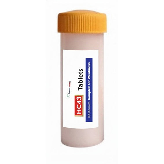 4 dram bottle of homeopathy HC43 Selenium Complex Tablets , selenium homeopathic tablets, male wellness homeopathy, buy haslab hc43 online