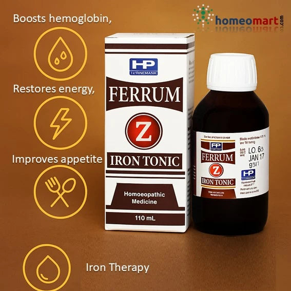 Combat anemia and iron deficiency naturally with Hahnemann Ferrum Iron Tonic. Boosts hemoglobin, restores energy, and improves appetite. Safe & effective remedy.