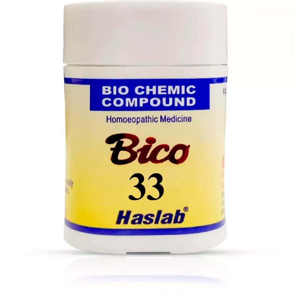 Bico 33 Haslab biochemic compound container on a white background