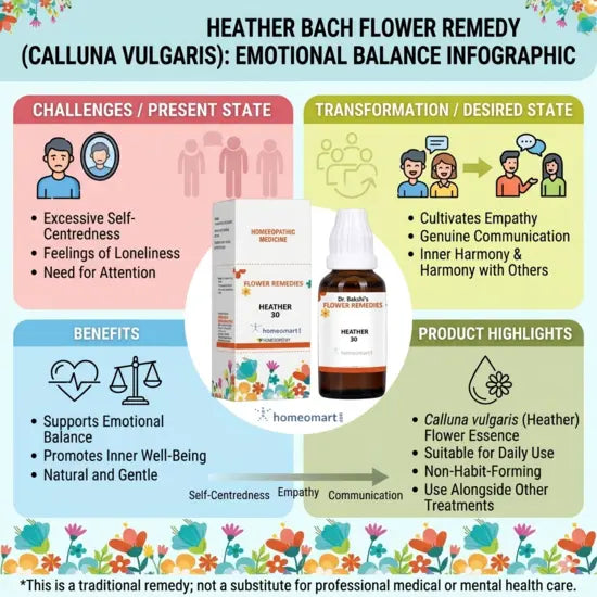 heather bach flower, calluna vulgaris remedy, bach flower heather uses, emotional balance remedy, self centred personality treatment, bach flower for loneliness, natural emotional healing