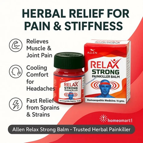 Allen Relax Strong Balm packaging with product details on a white background
