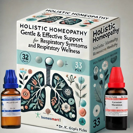 homeopathy product packaging for lung cancer treatment with two bottles on a gray background