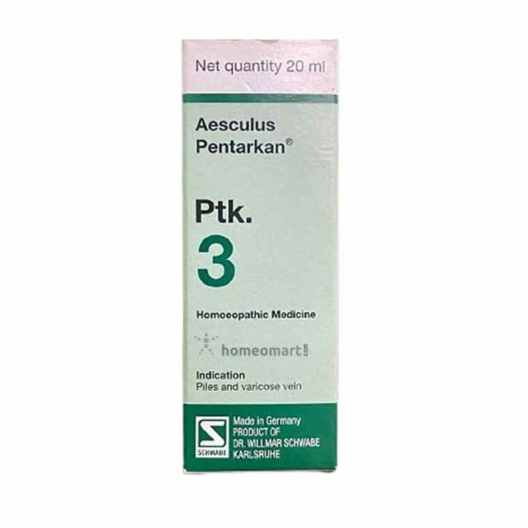 Schwabe Aesculus Pentarkan Ptk. 3 - Homeopathic Remedy for Piles and Varicose Veins