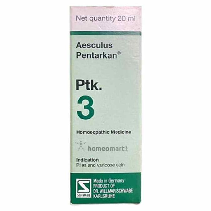 Schwabe Aesculus Pentarkan Ptk. 3 - Homeopathic Remedy for Piles and Varicose Veins