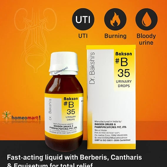 Fast-Absorbing Liquid homeopathy Formula for UTI, Dysuria, Blood in Urine & Bladder Inflammation