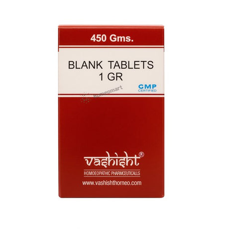 Homeopathy Blank 1 grain  Tablets  in 450 Grams carton pack