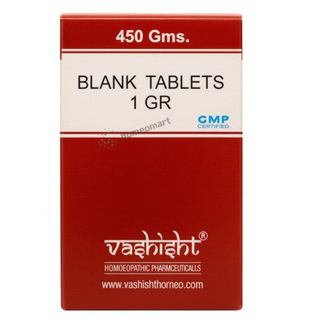 Homeopathy Blank 1 grain Tablets in 450 Grams carton pack