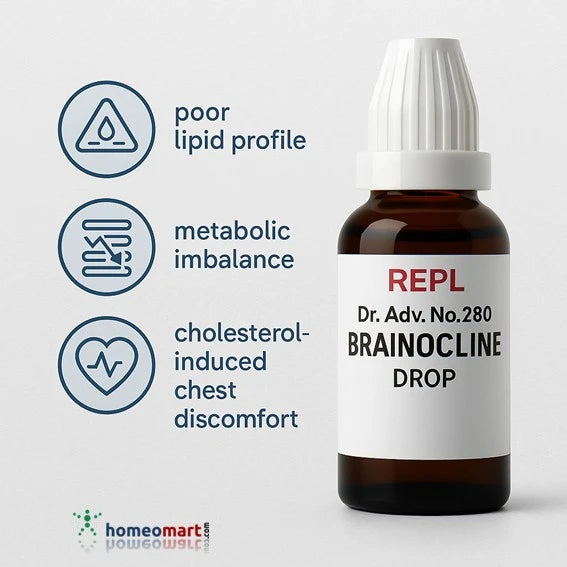 Support heart health naturally. Brainocline drops help manage cholesterol buildup, ease chest discomfort, and restore metabolic balance with trusted homeopathic ingredients.