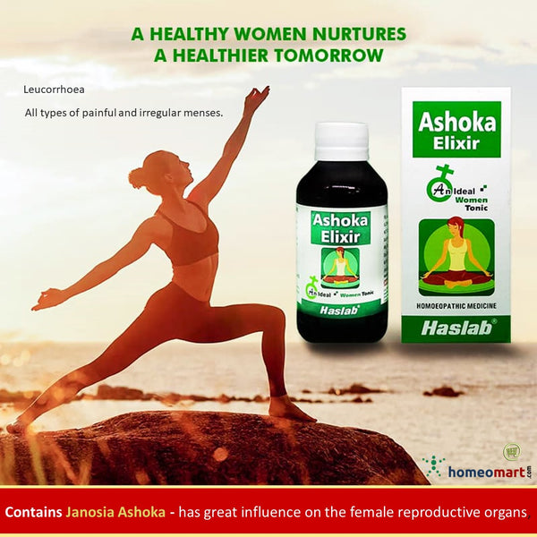 Ashoka Elixir Drops for Irregular menses, Uterine Ailments Homeomart