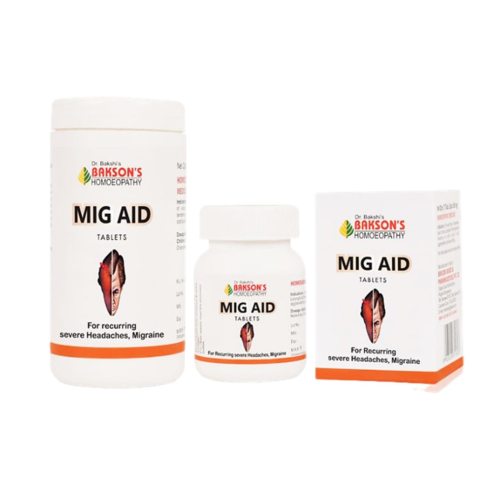 Bakson Mig Aid Tablets for recurring severe Headache, Migraine