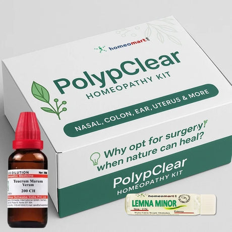 doctor-recommended Polyp Removal Homeopathy Kit offers targeted relief for nasal, ear, colon, vocal cord, and uterine polyps—without the side effects