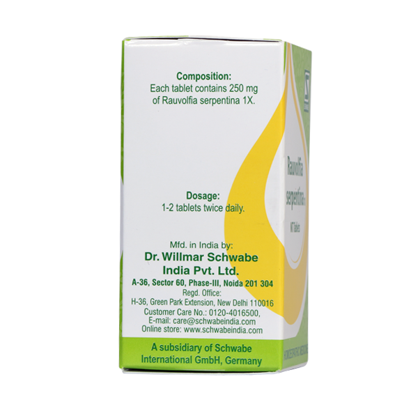 Rauvolfia Serpentina 1x homeopathy Tablet for High Blood Pressure, emotional excitability