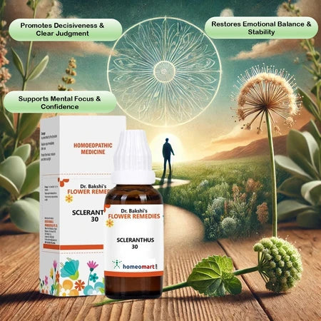 Struggling with indecision or emotional ups and downs? Bach Flower Scleranthus helps restore balance, calm your mind, and empower you to make clear and confident choices—naturally.