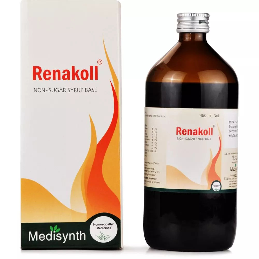 Renakoll Syrup relieves UTI, kidney stones, dysuria & bladder infections. A trusted homeopathic formula to improve renal function & ease urinary pain.