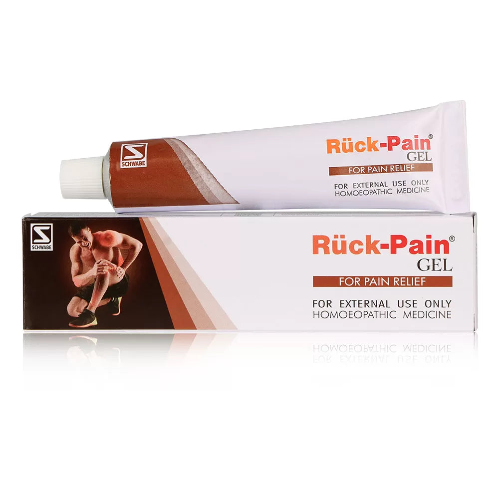 Ruck Pain Gel relieves muscle & joint pain, sprains, stiffness & inflammation with Symphytum, Rhus Tox & Ledum. Fast-absorbing, non-greasy formula.