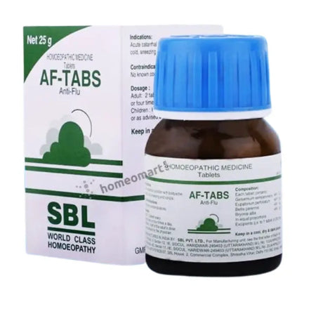 Homeopathy SBL AF (Anti Flu) Tabs for Cold, Flu with Bryonia, Eupat Perf, Gelsemium