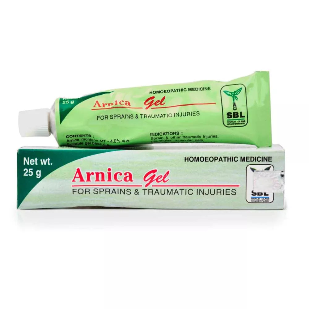 SBL Arnica Gel offers quick relief from joint pain, muscle fatigue, sprains, bruises, and injuries. A safe, natural homeopathic remedy for trauma care. Shop now.