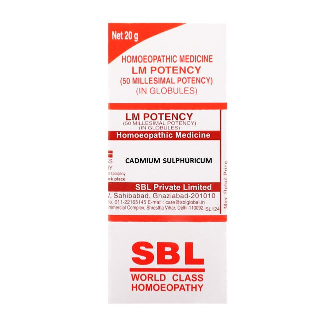 SBL homeopathy LM Potency medicine packaging with red and white design on a white background