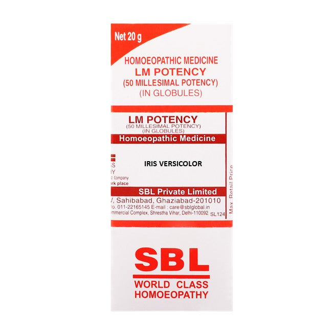 SBL homeopathy LM Potency medicine packaging with red and white design on a white background